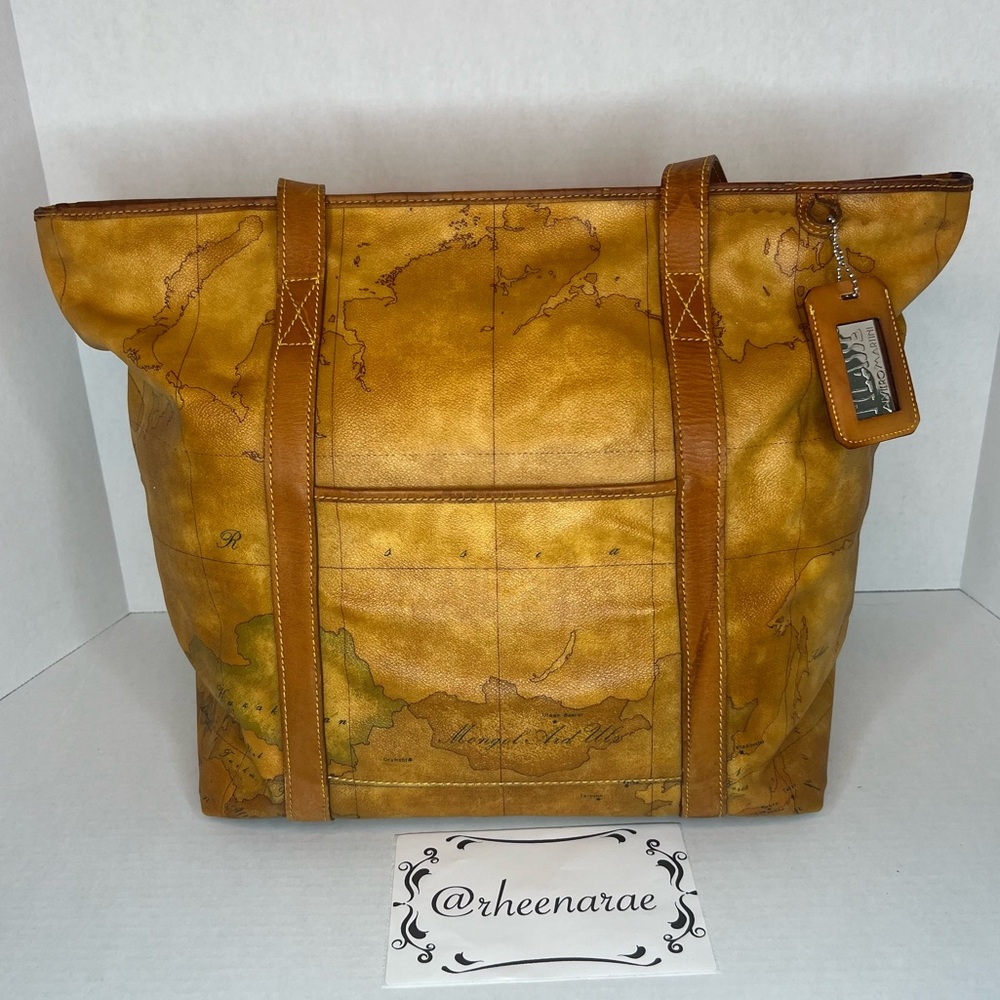 Auth Alviero Martini Geo Collection 1A Classe Travel Tote Vintage Large Bag